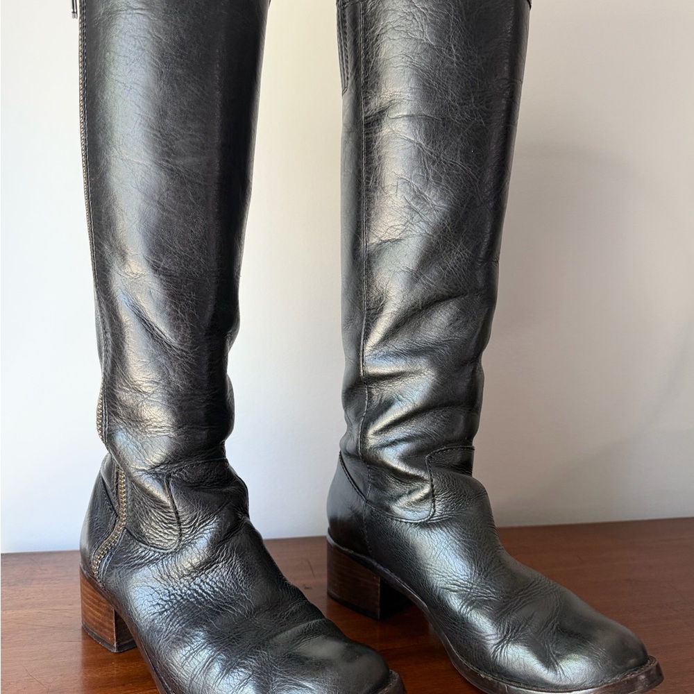 Brown Leather Knee-High Boots